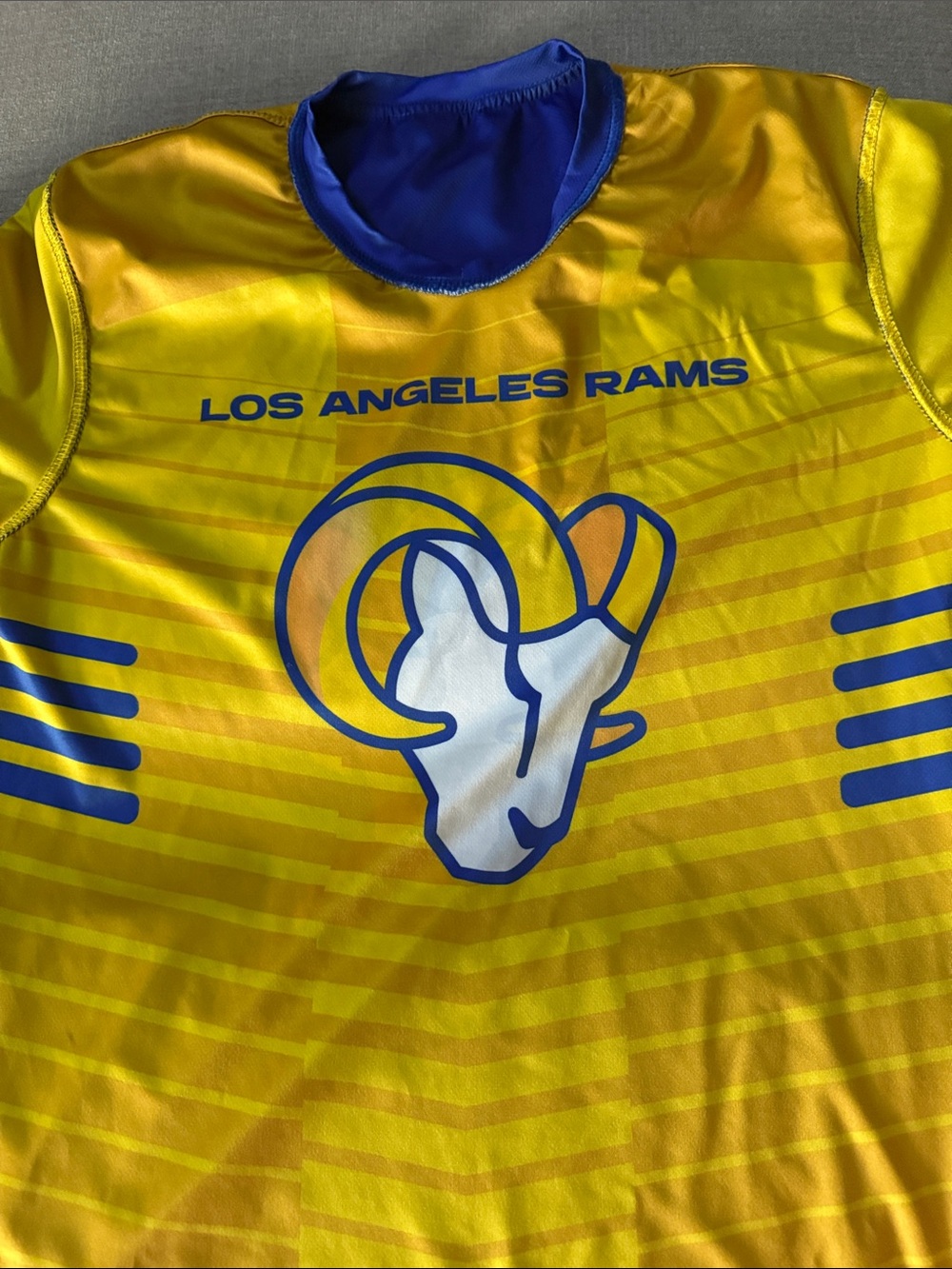 Men's Blue & Yellow Performance Tee - Picture 3 of 3